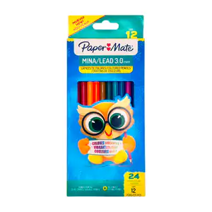 Caja con 12 lápices de colores, doble punta, redondos que dan 24 tono…
