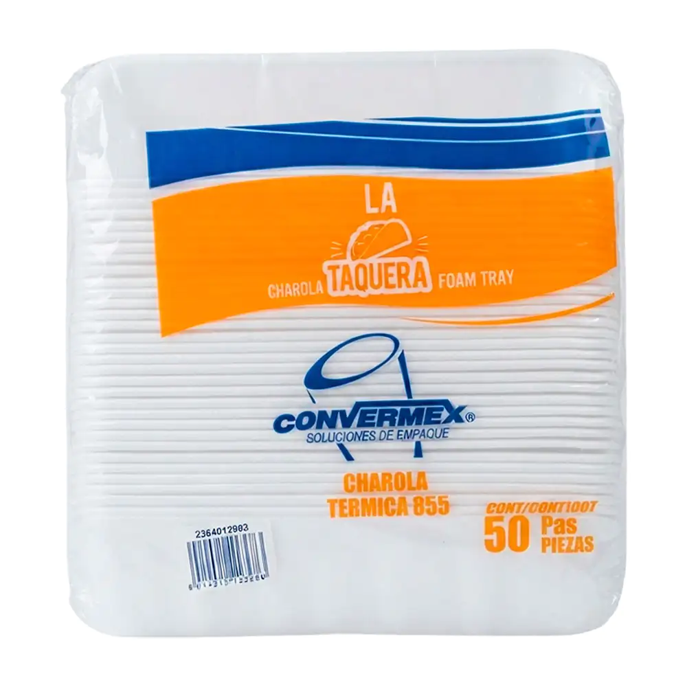 Paquete convermex con 50pz de charola-plato térmico #855 / charola ta…