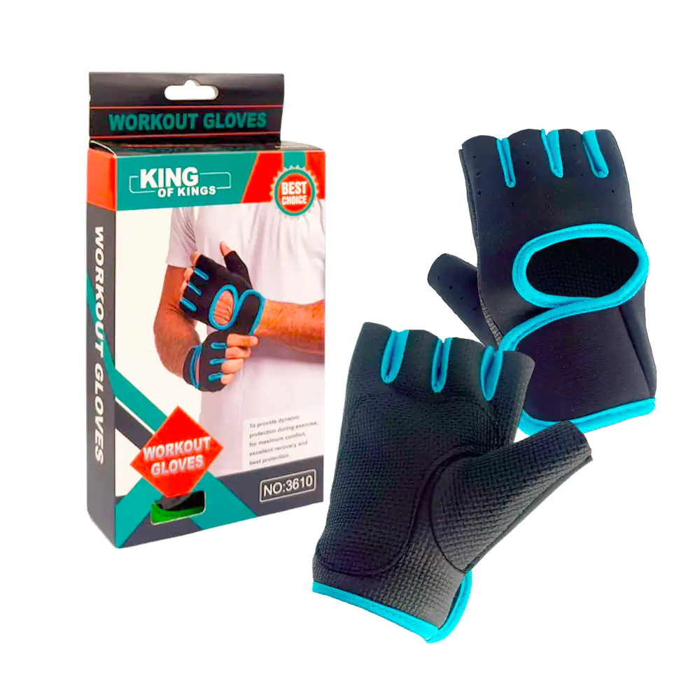 Paquete con par de guantes sin dedos para trabajo con agarre antidesl…