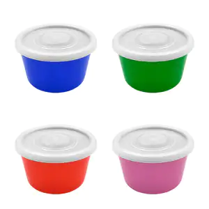 Tupper circular de plástico con tapa transparente, 12x7cm, variedad d…