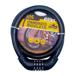 Candado de seguridad para bicicletas con combinación numérica de 4 ci…