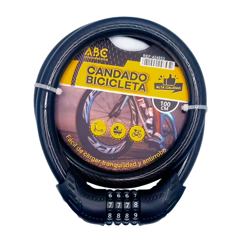 Candado de seguridad para bicicletas con combinación numérica de 4 ci…