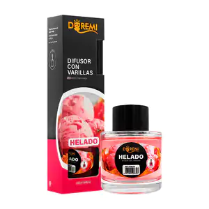 Aromatizante - difusor con varillas en frasco de 50ml, aroma a helado…