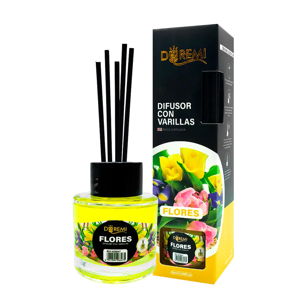 Aromatizante - difusor con varillas en frasco de 50ml, aroma a flores…