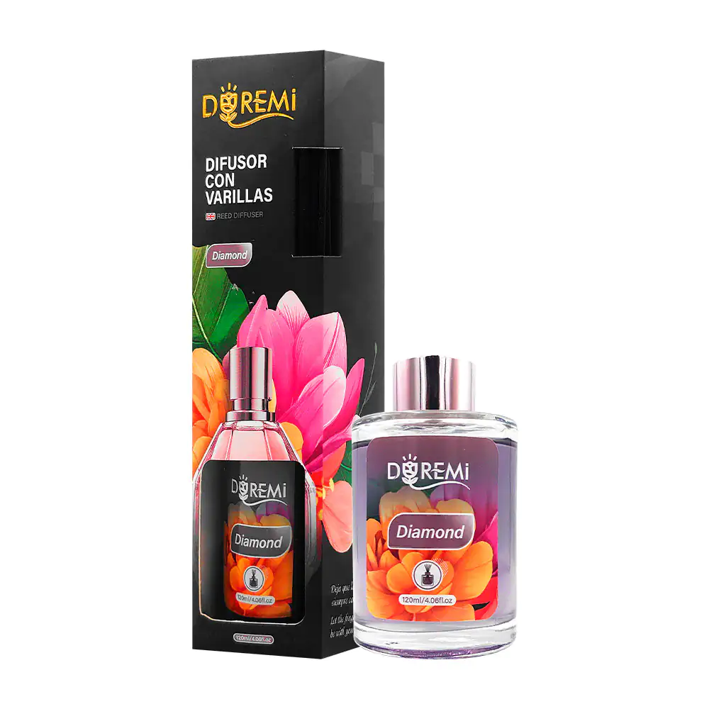 Aromatizante - difusor con varillas en frasco de 120ml, aroma diamond…