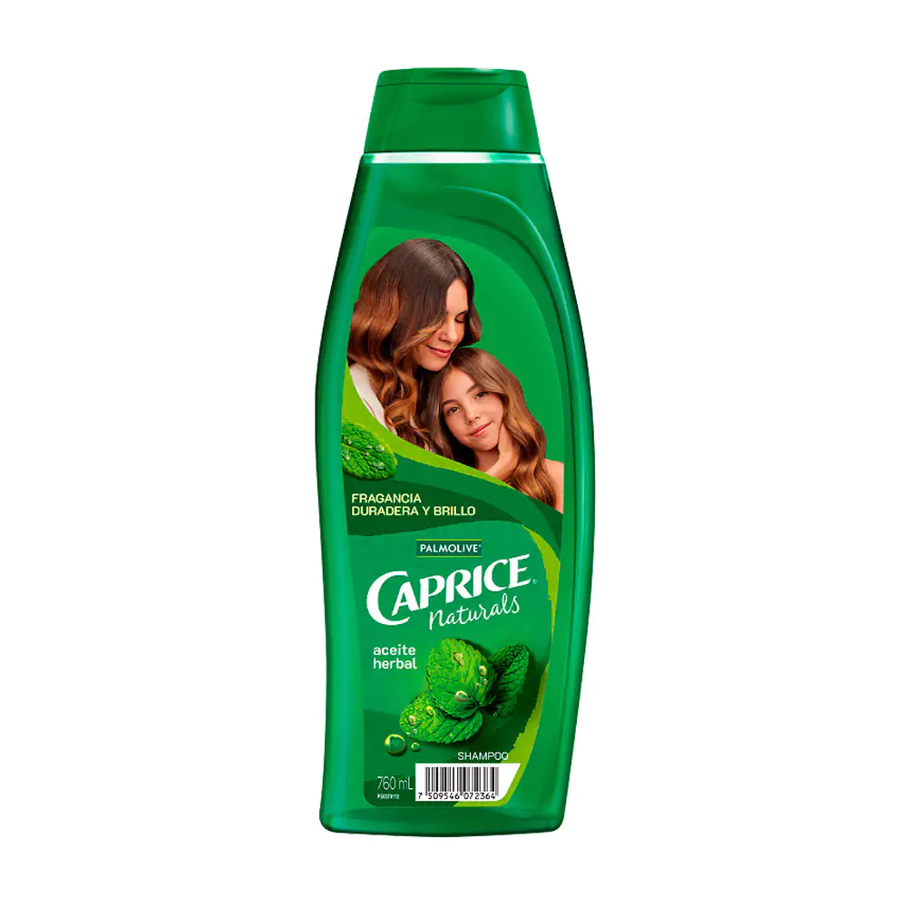 1pz botella de shampoo caprice naturals con aceite herbal + sábila, 2…