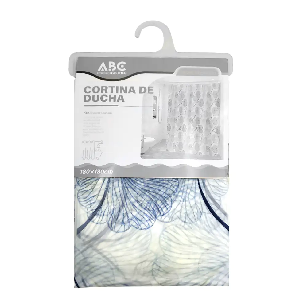 Cortina para baño de plástico resistente 180x180cm con diseño botánic…