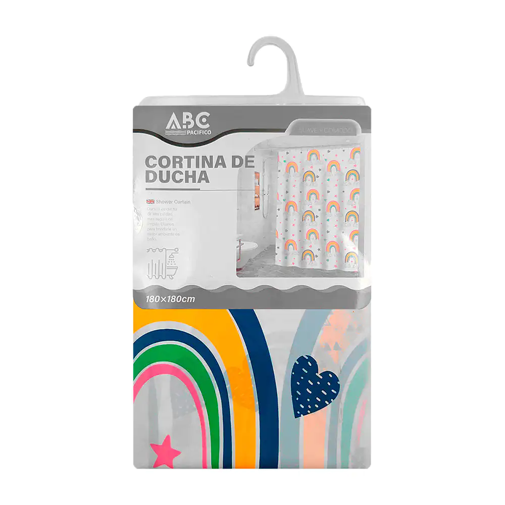 Cortina para baño de plástico resistente 180x180cm con estampado de a…
