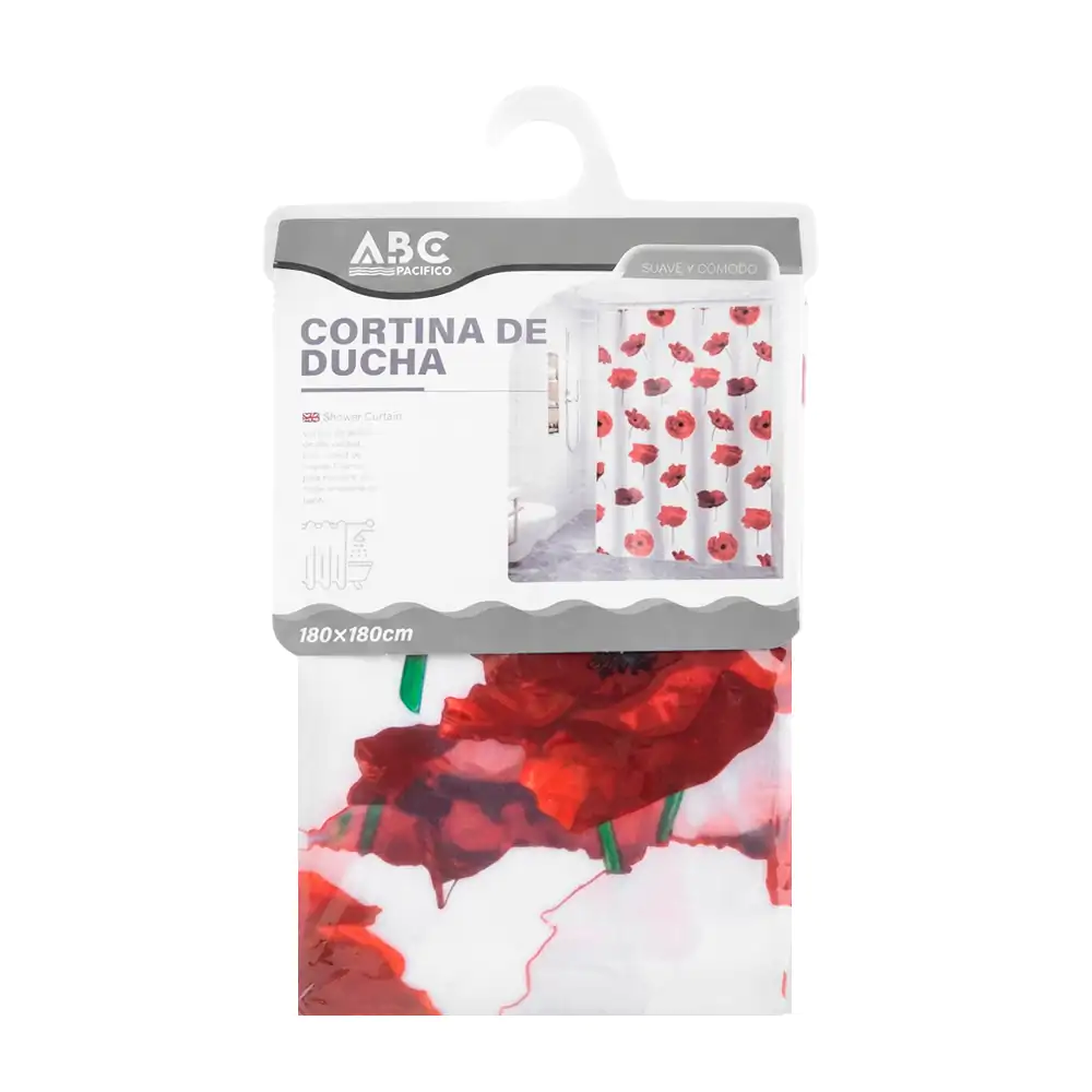Cortina para baño de plástico resistente 180x180cm con estampado de f…