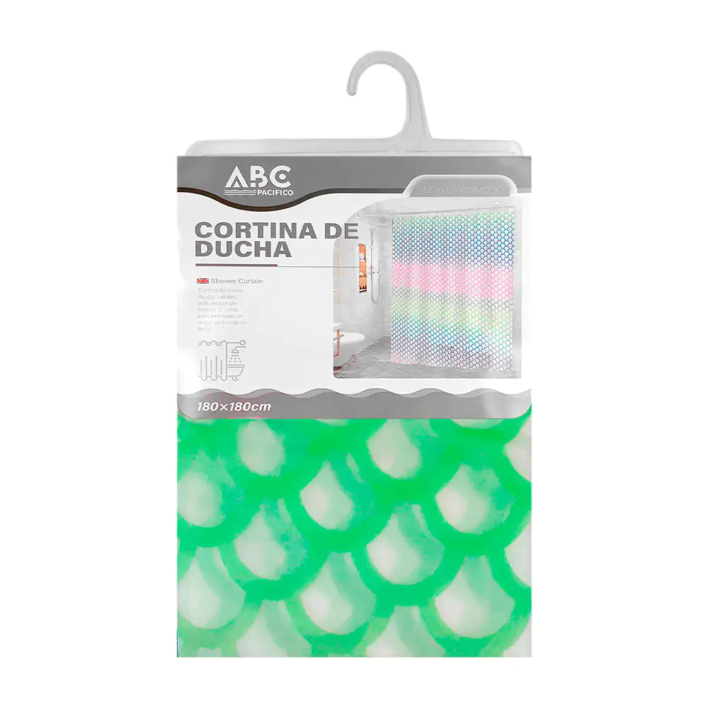 Cortina para baño de plástico resistente 180x180cm con diseño de esca…