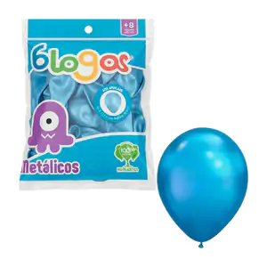 Paquete con 50 globos de 9 pulgadas - 23cm en color azul aperlado met…