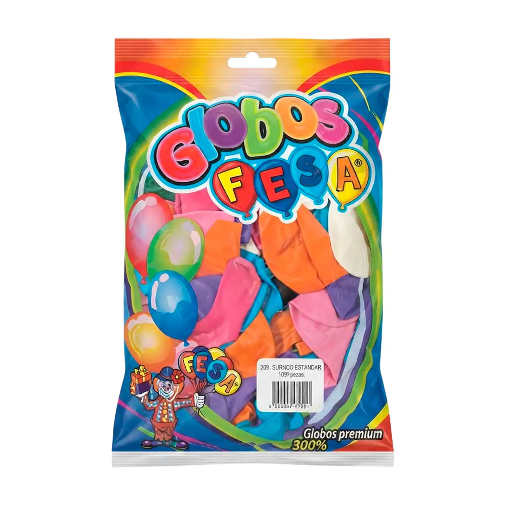 Paquete con 100 globos fesa de látex de 7in en tamaño estándar, varie…