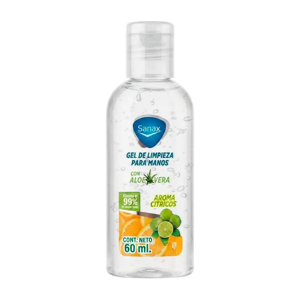 1pz botella de gel antibacterial sanax con aloe vera y aroma a citric…