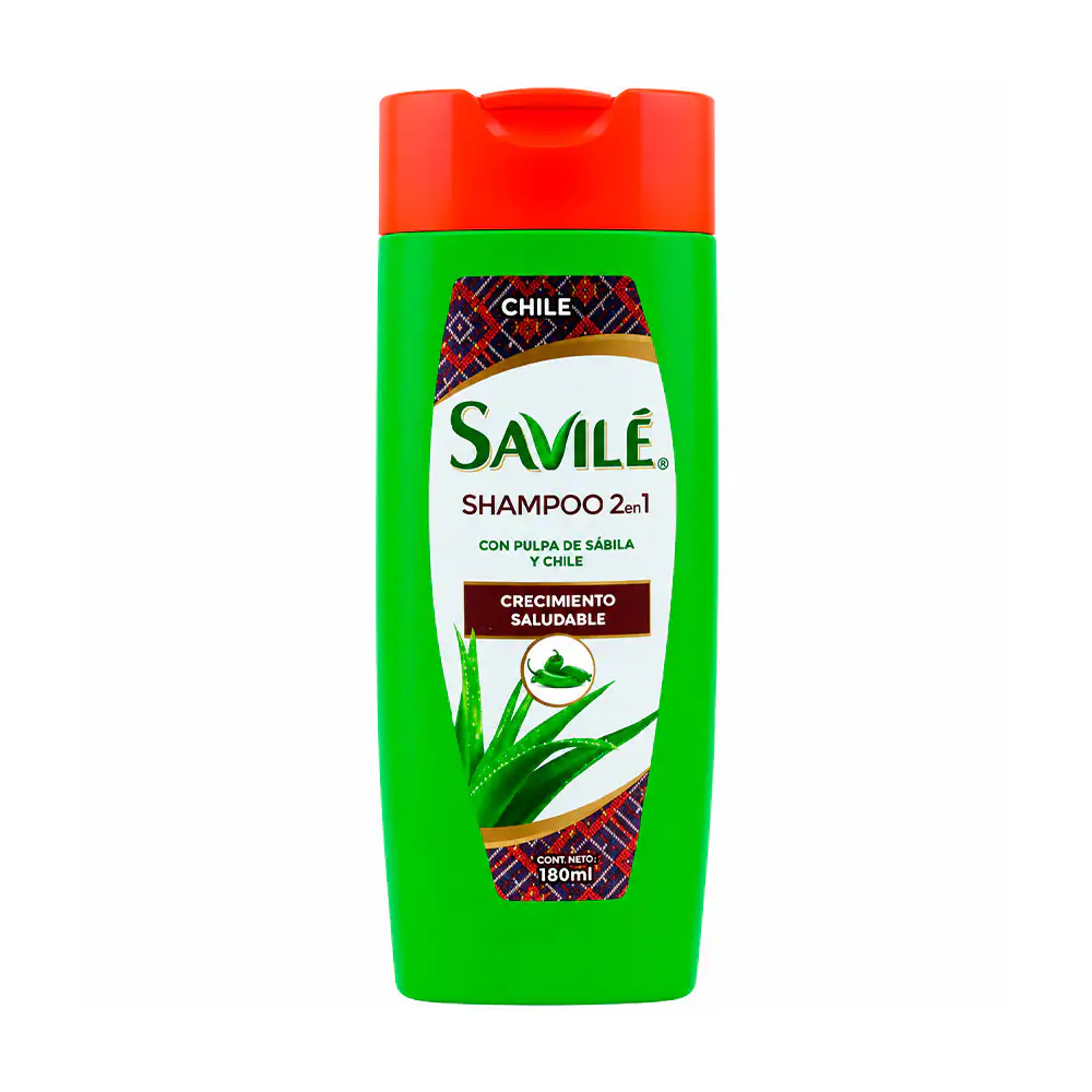 1pz shampoo savilé 2en1 con pulpa de sábila y chile para el crecimien…