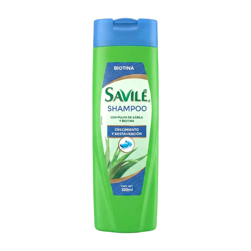 Shampoo savilé con pulpa de sábila y biotina para crecimiento y resta…