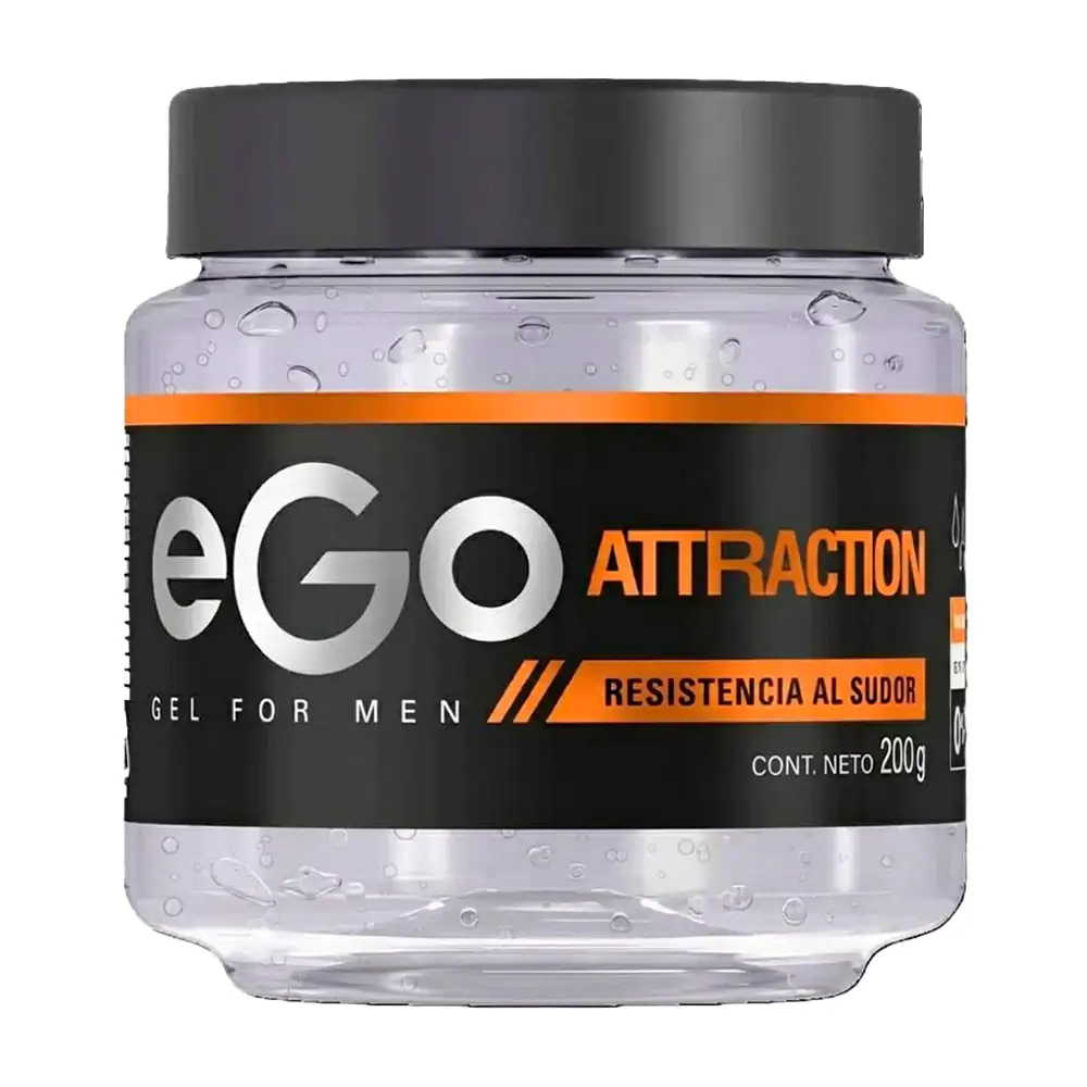 Gel fijador ego for men attraction, resistencia al sudor, tapa negra, 200g / 506601