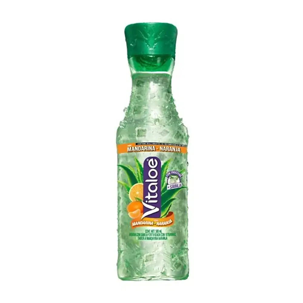 1pza Bebida vitaloe con trocitos de sábila sabor a mandarina naranja, 500ml / 508285