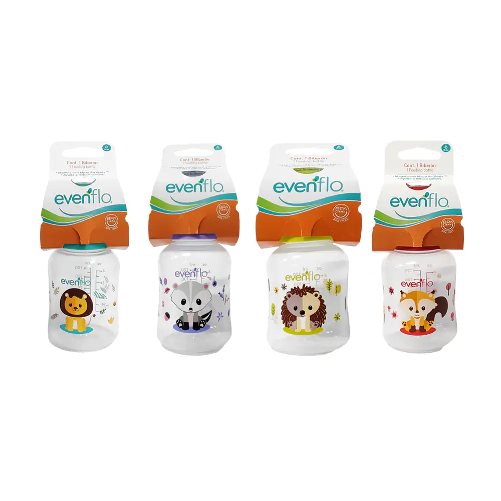 Biberón evenflo libre de bpa, 120ml con estampado, variedad de modelo…