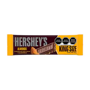 barra de chocolate hersheys con almendras king size de 60g / 544295