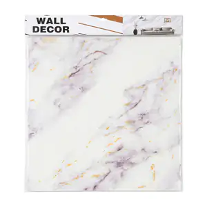 Paquete con 5 láminas de papel tapiz con diseño de mármol claro- 60x6…