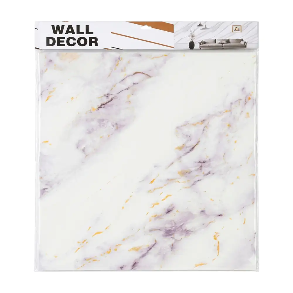 Paquete con 5 láminas de papel tapiz con diseño de mármol claro- 60x6…