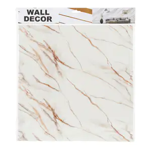 Paquete con 5 láminas de papel tapiz con diseño de mármol beige-blanc…