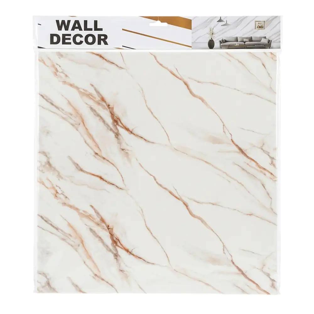 Paquete con 5 láminas de papel tapiz con diseño de mármol beige-blanc…