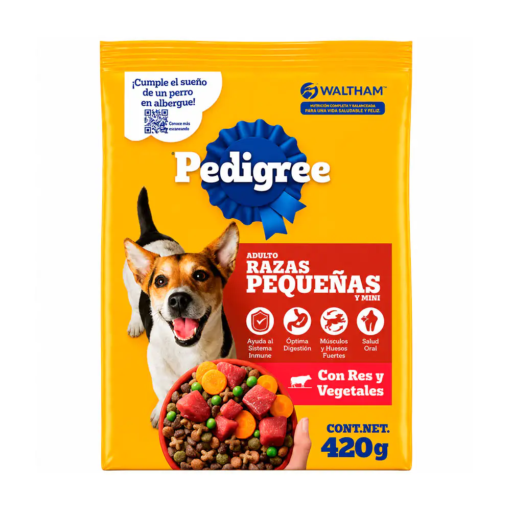 Croquetas pedigree para razas pequeñas adultas, sabor res con vegetal…