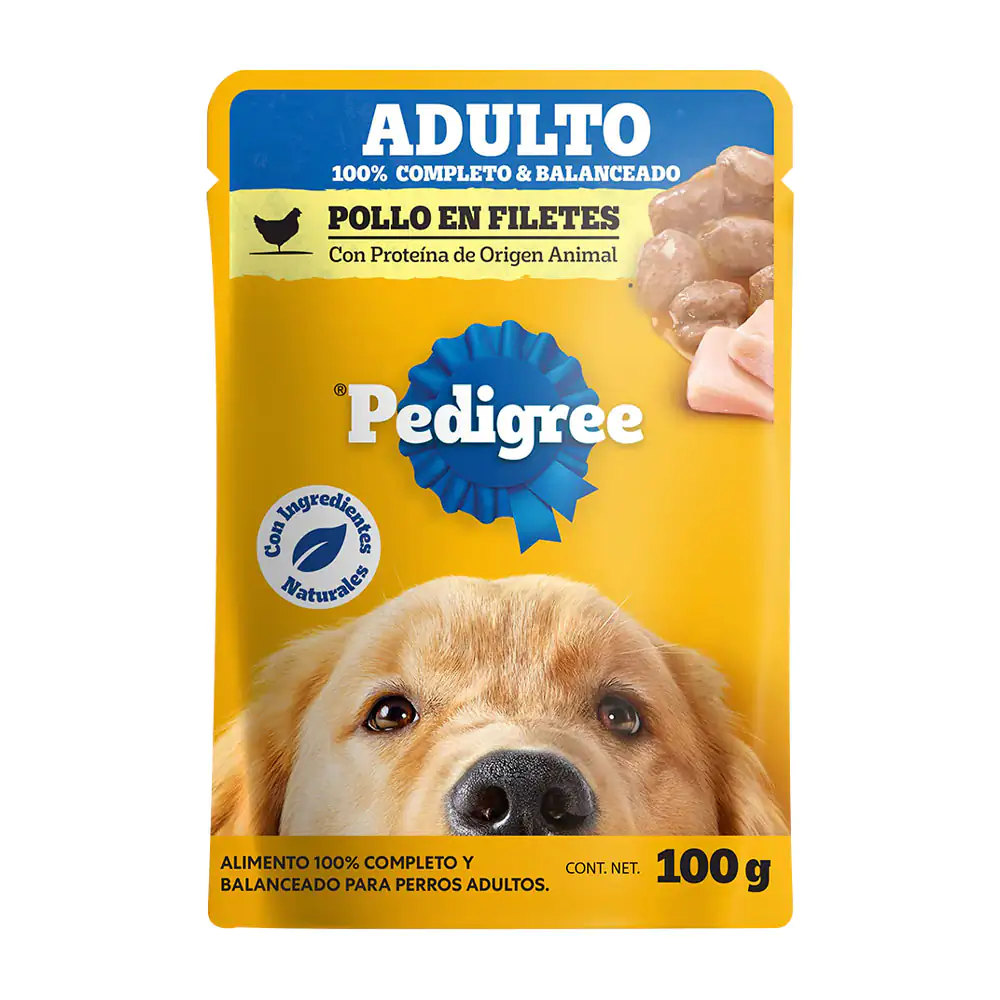 1pz alimento húmedo pedigree sabor pollo en filetes para perros adult…