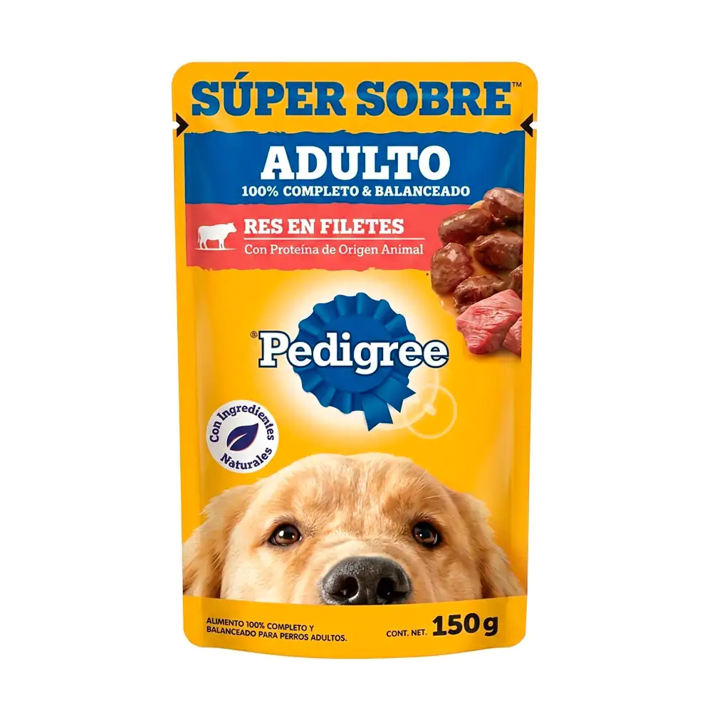 1pz alimento húmedo pedigree sabor res en filetes para perros adultos…