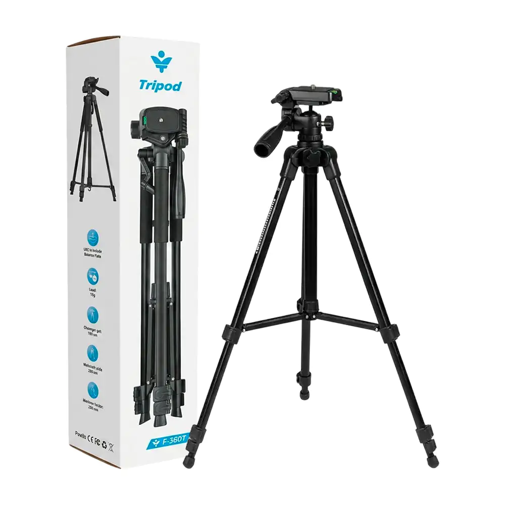Tripié plegable para cámara o celular con nivelador, ángulos ajustabl…