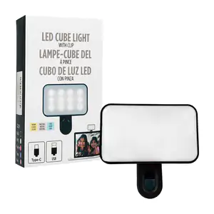 Mini lámpara rectangular recargable con clip sujetador + 3 modos de i…