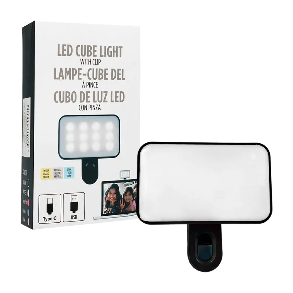 Mini lámpara rectangular recargable con clip sujetador + 3 modos de i…