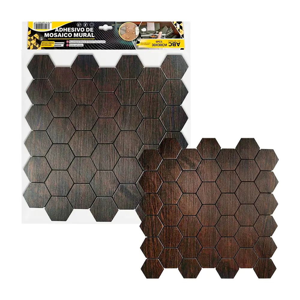 Paquete con 6 laminas para pared, 30x30cm efecto panal de abeja y mad…