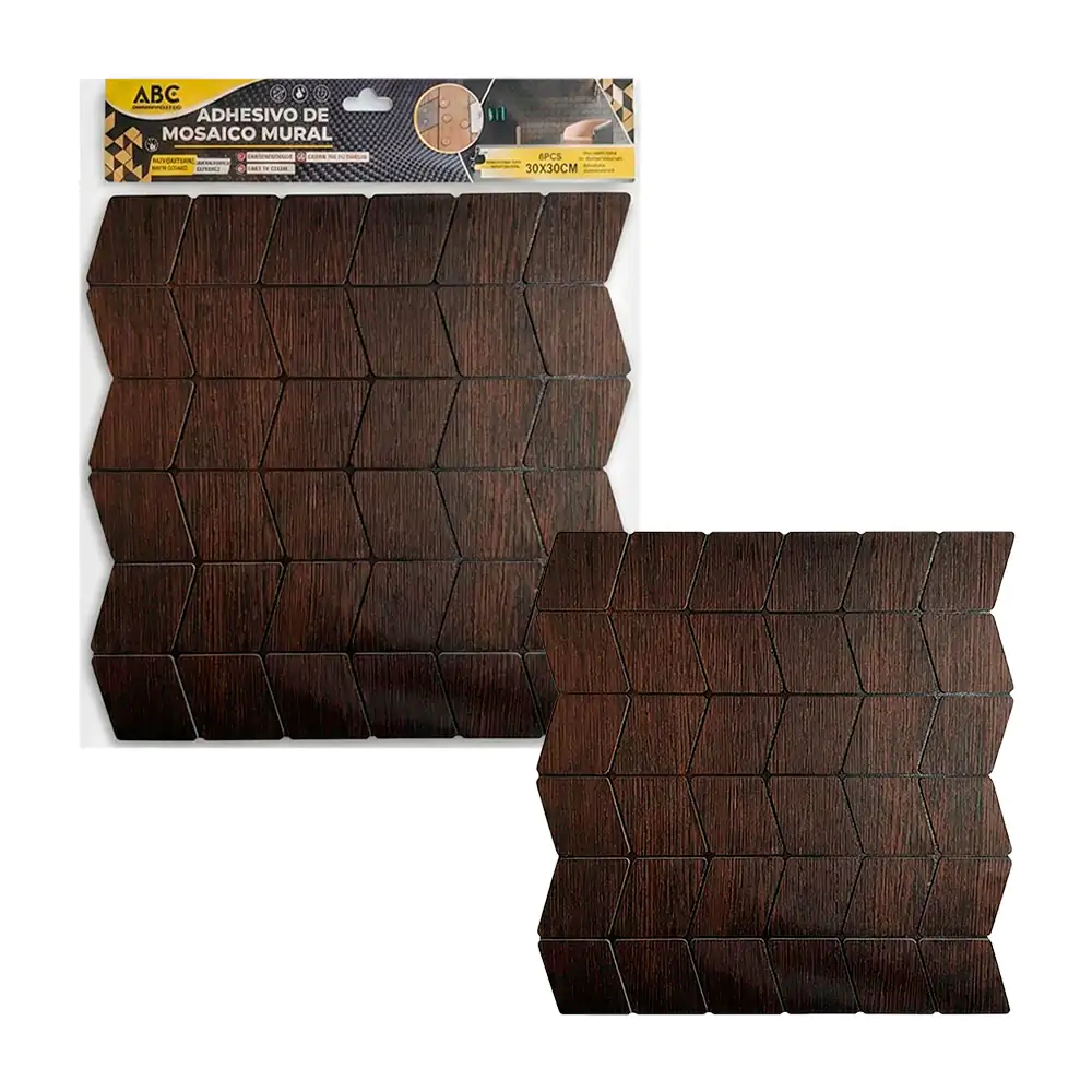 Paquete con 6 láminas para pared, 30x30cm con diseño en zig-zag efect…