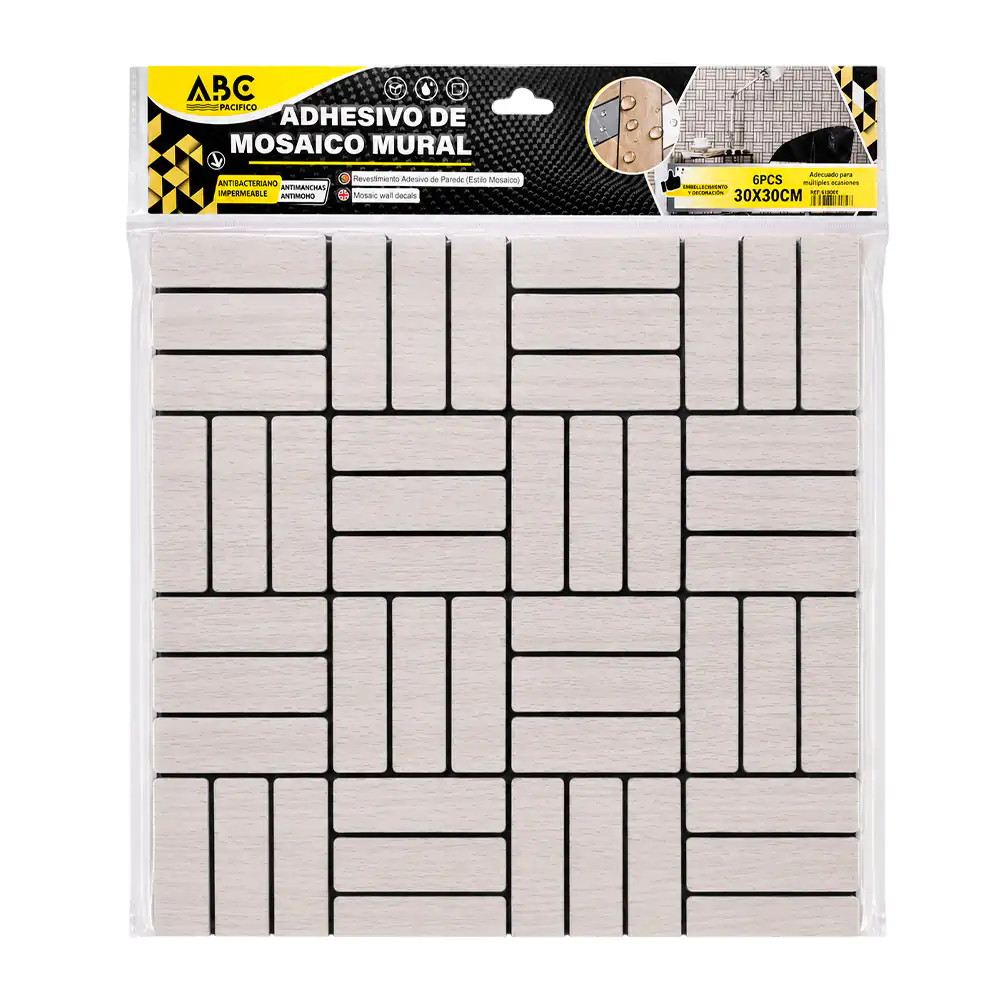 Paquete con 6 láminas para pared, 30x30cm con diseño de franjas inter…