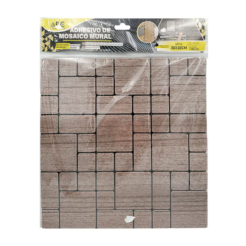 Paquete con 6 láminas para pared, 30x30cm, diseño cuadrado - rectangu…