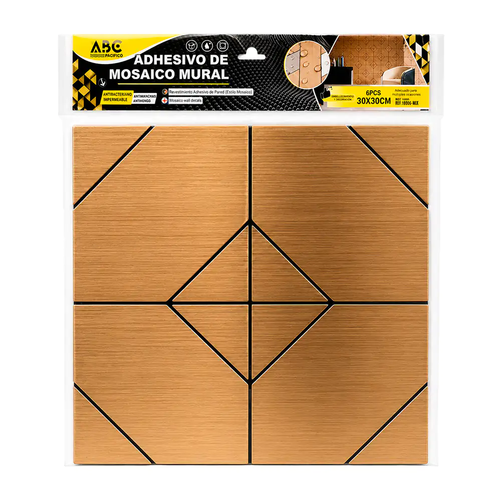 Paquete con 6 láminas para pared, 30x30cm, diseño geométrico con efec…