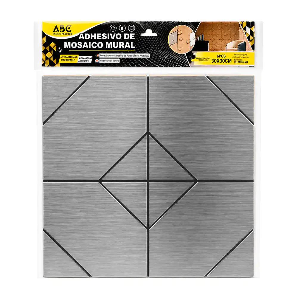 Paquete con 6 láminas para pared, 30x30cm, diseño geométrico con efec…