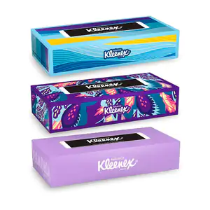Caja con 90 pañuelos desechables kleenex, variedad de modelos / 613168