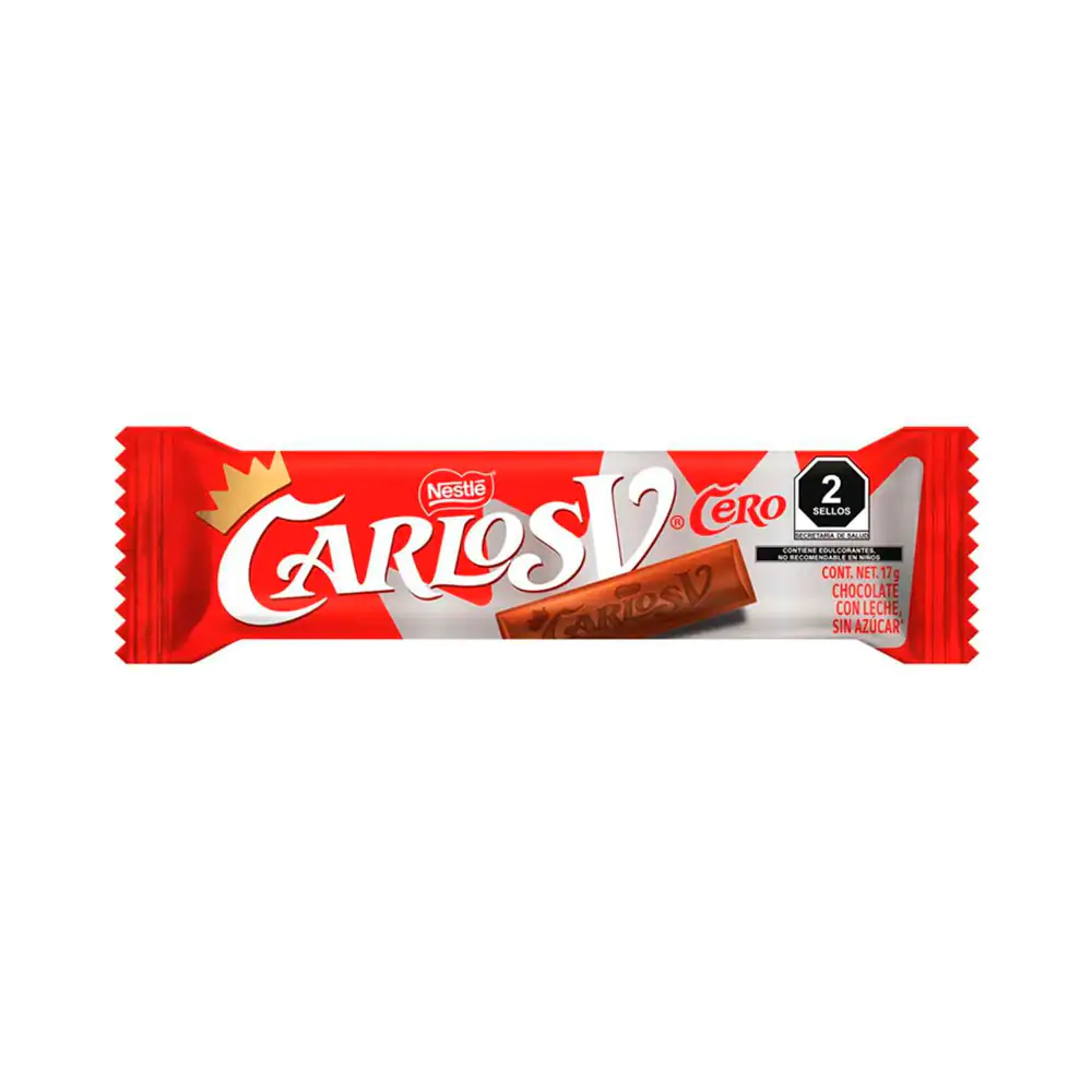 1pza Chocolate carlos v cero, chocolate con leche sin azúcar de 17g / 617736