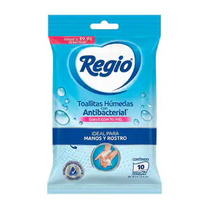 Paquete regio con 10 toallitas húmedas antibacteriales, multifuncional