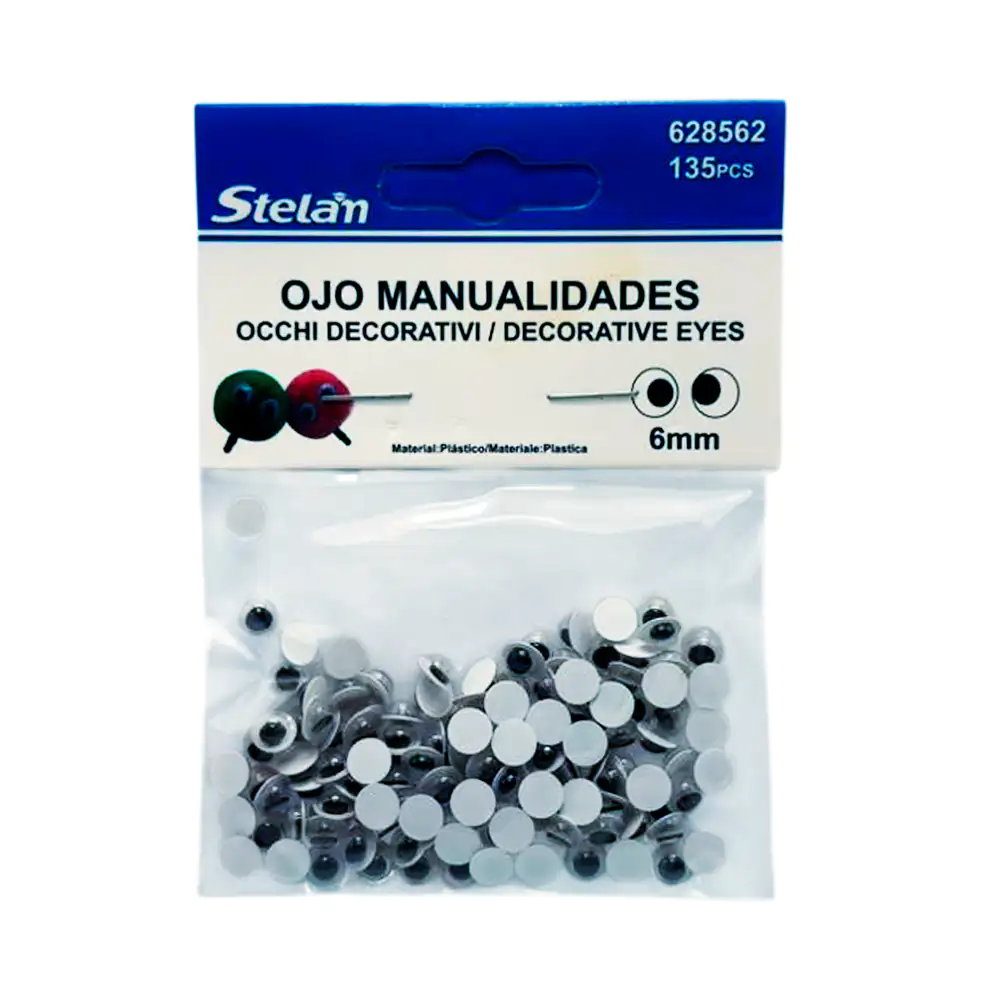 Paquete con 135 mini ojos decorativos para manualidades de 6mm