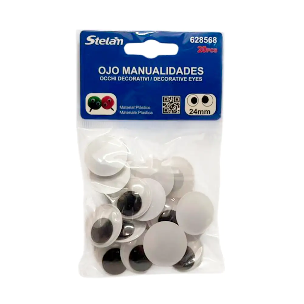 Paquete stelam con 20 ojos móviles decorativos de 24mm para manualida…
