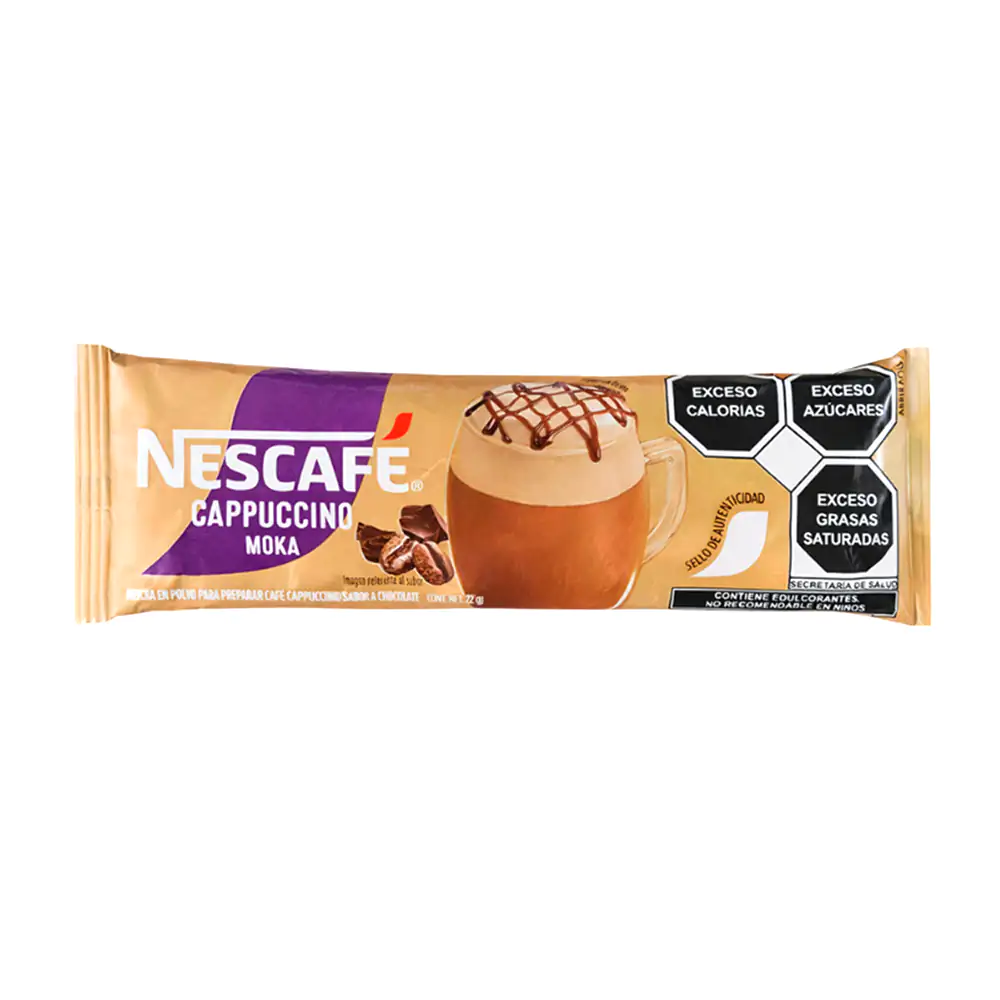 1pz sobre de café nescafé sabor cappuccino moka, 22g / 629166