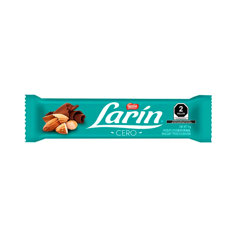 1pza Chocolate larín cero con trozos de almendras 19g / 656247