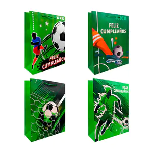 Bolsa de regalo rji con temática de futbol, variedad de diseños, 40x3…