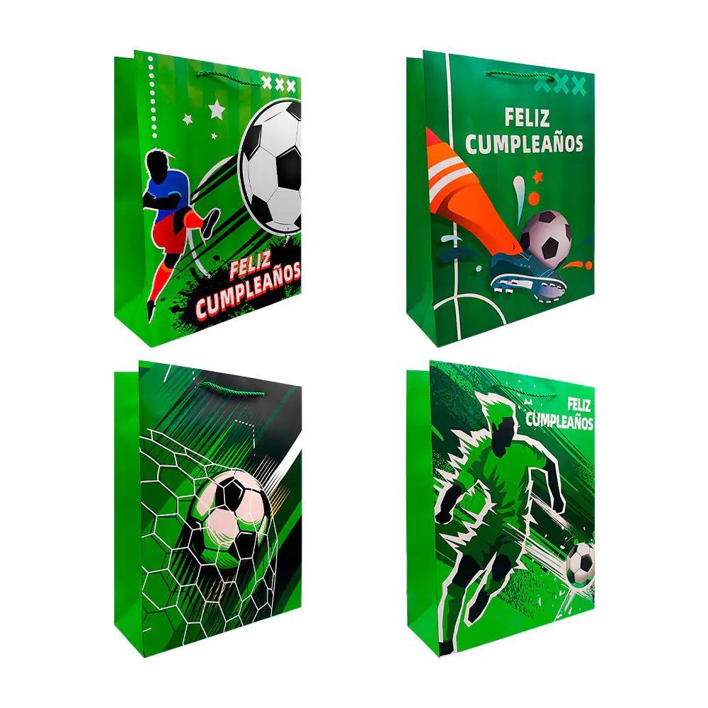 Bolsa de regalo rji con temática de futbol, variedad de diseños, 40x3…