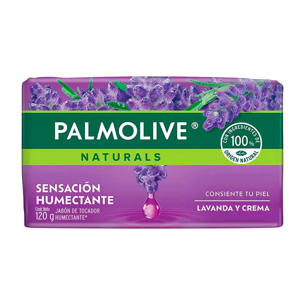 Jabón en barra palmolive naturals lavanda y crema, 120g / 682280