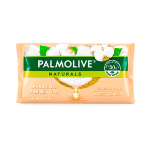1pza jabón en barra palmolive naturals con aroma coco y algodón, sens…